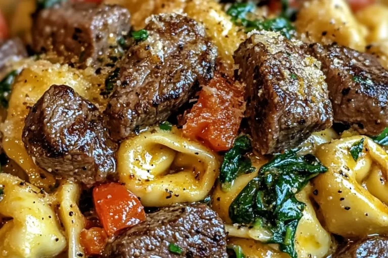 Creamy Tuscan Spinach & Steak Bites Tortellini