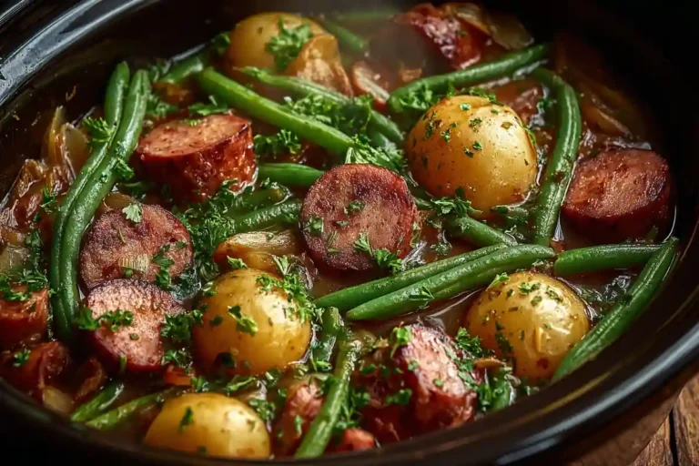Crockpot Kielbasa Green Beans