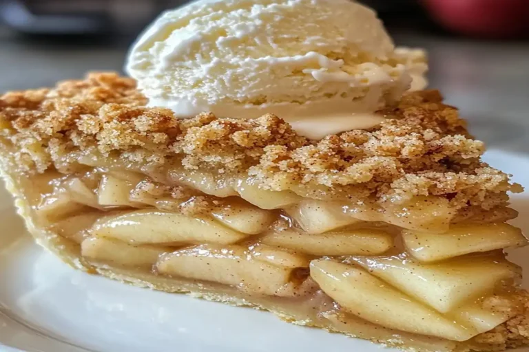 Dutch Apple Pie with Crumb Topping & Vanilla Ice Cream