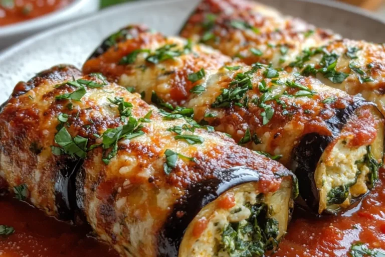 Eggplant Rollatini with Ricotta & Spinach