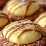 Lemon Fudge Butterscotch Thumbprint Cookies with Vanilla Cream