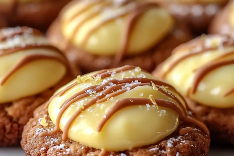 Lemon Fudge Butterscotch Thumbprint Cookies with Vanilla Cream