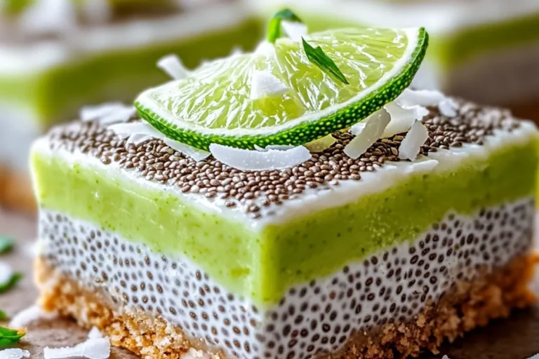 NO-BAKE CHIA PUDDING BARS WITH ZESTY COCONUT LIME