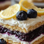 No-Bake Lemon Blueberry Éclair Cake