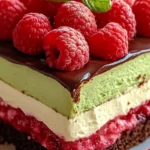 Pistachio Raspberry Mousse Cake