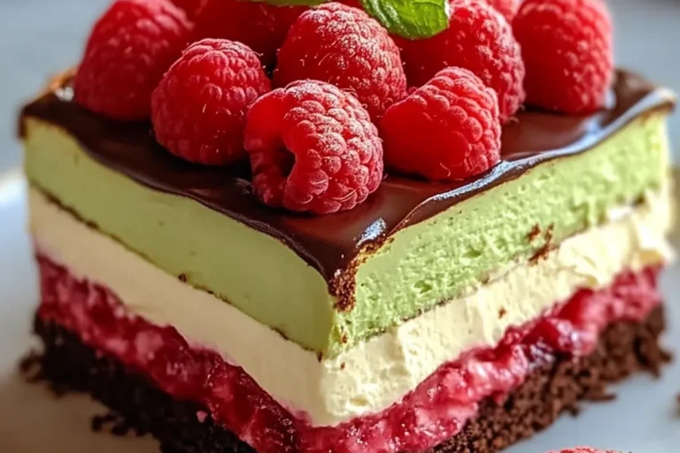 Pistachio Raspberry Mousse Cake