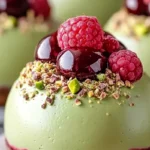 Pistachio and Raspberry Cheesecake Domes
