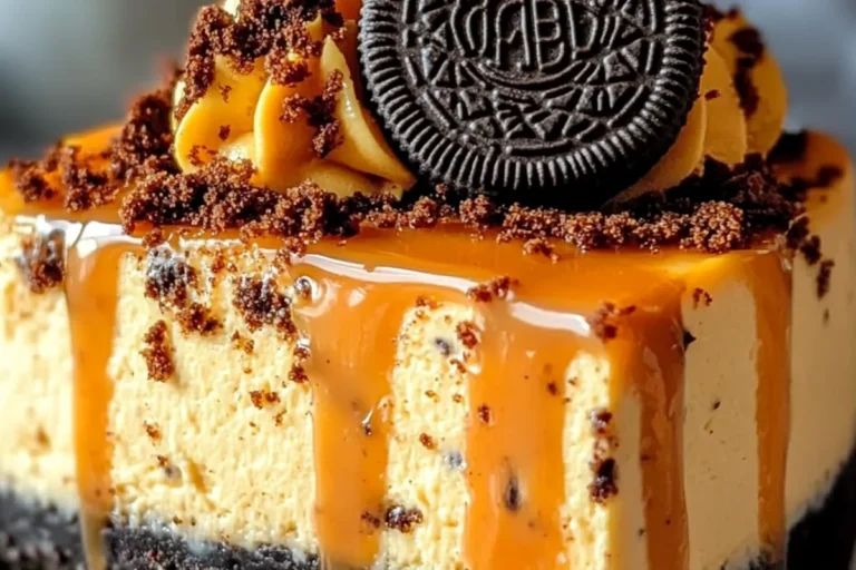 Pumpkin Butterscotch Cheesecake with Oreo Crust