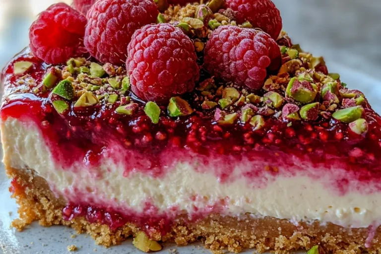 RASPBERRY PISTACHIO CHEESECAKE