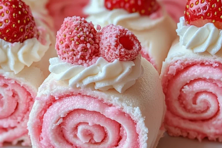 STRAWBERRY MARSHMALLOW FONDANT ROLLS