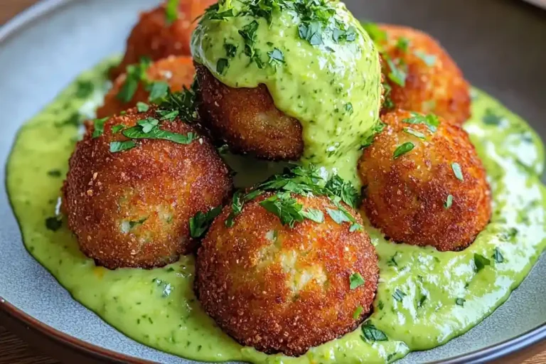 Salmon Balls with Avocado Sauce