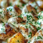 Skillet Chicken Garlic Butter — Parmesan Cream & Potato Bites