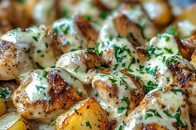 Skillet Chicken Garlic Butter — Parmesan Cream & Potato Bites
