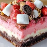 Strawberry Crunch Brownie Bars