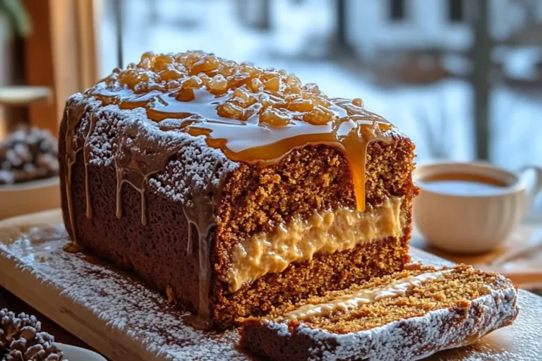 CARAMEL-FILLED SPICED GINGERBREAD LOAF