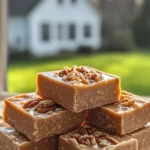 CREAMY CARAMEL NUTTY WHITE FUDGE SQUARES