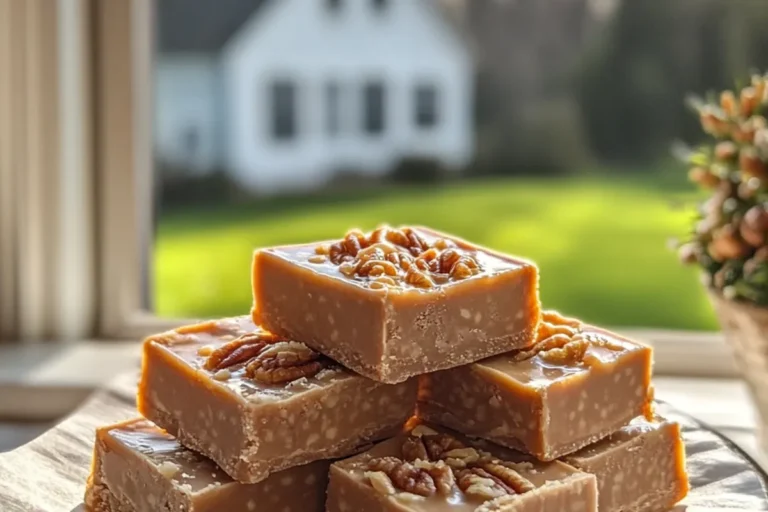 CREAMY CARAMEL NUTTY WHITE FUDGE SQUARES