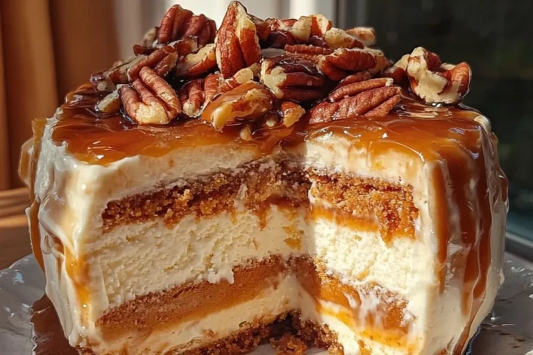 Caramel Pecan Ice Cream Cake