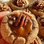 Caramel Pecan Thumbprint Cookies