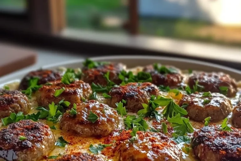 Cauliflower Garlic Mash with Eggplant Balls
