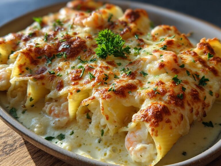 Cheesy Shrimp Pasta Bake