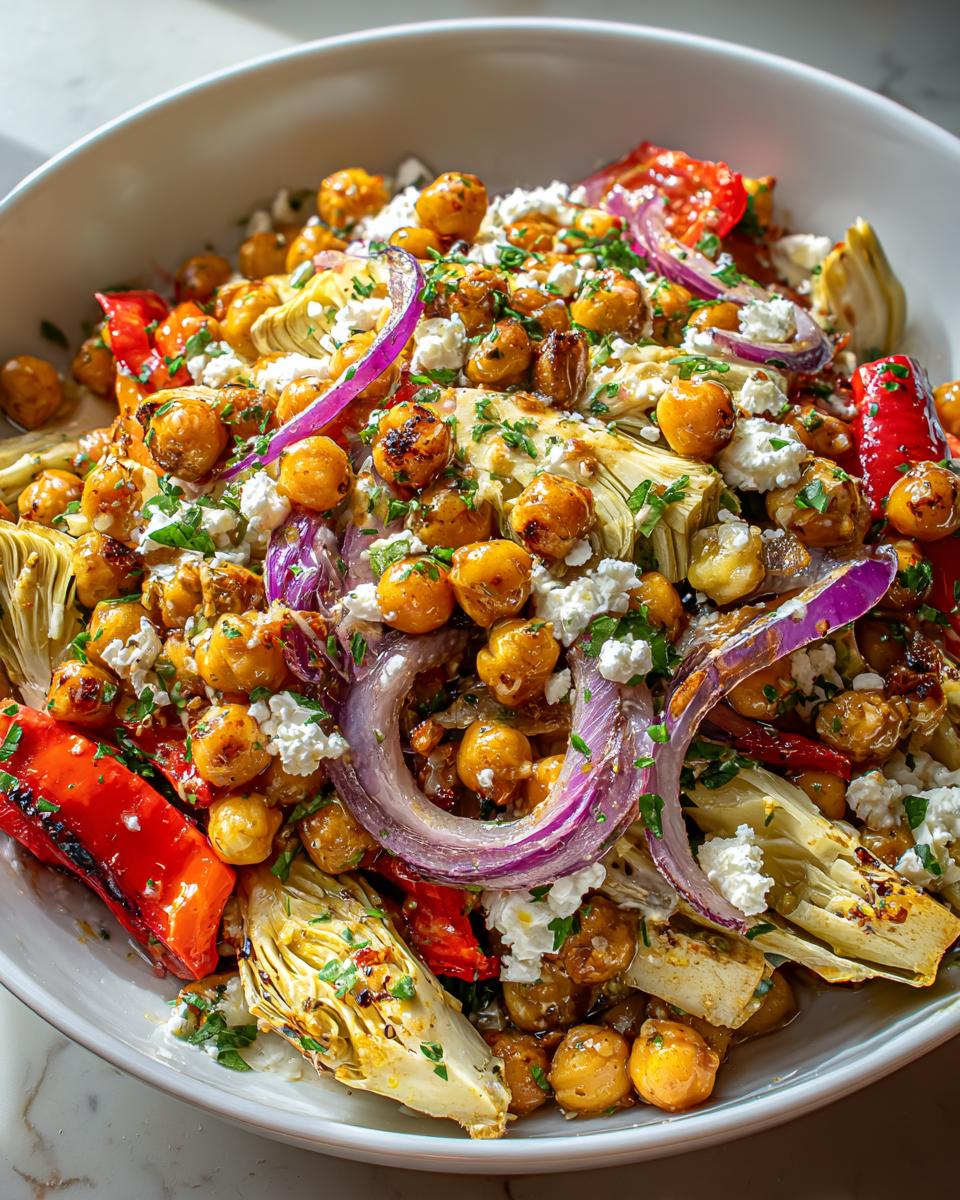 30-Minute Chickpea Artichoke Salad – A Crunchy Flavor Bomb 7 Chickpea Artichoke Salad - detail 2