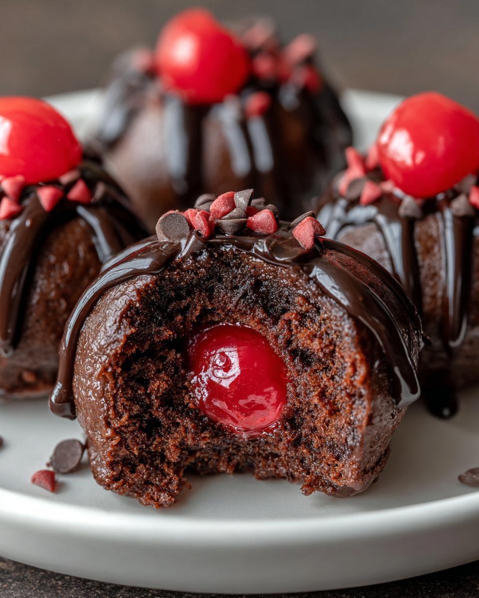 Chocolate Cherry Brownie Bombs - detail 1