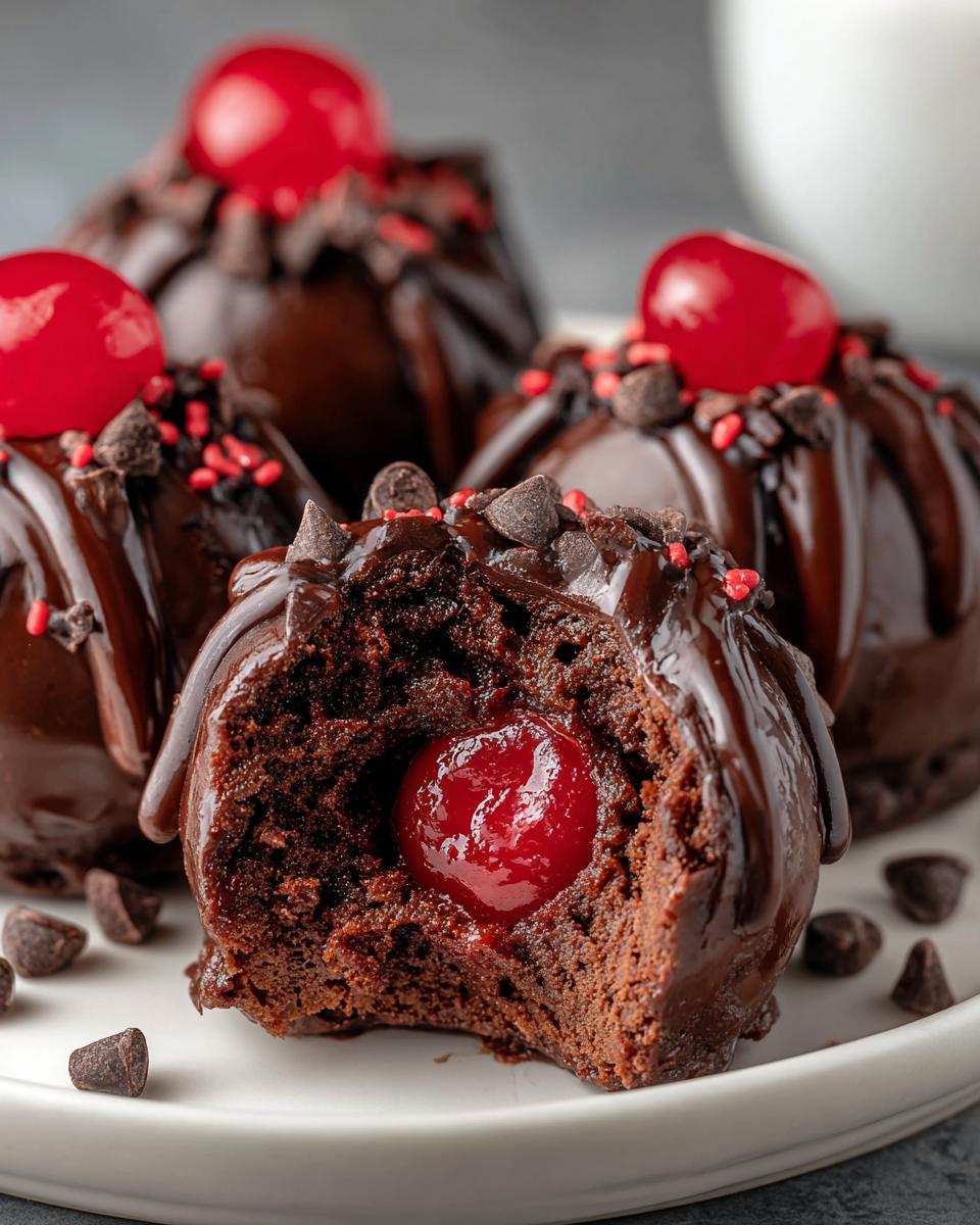 Chocolate Cherry Brownie Bombs - detail 2