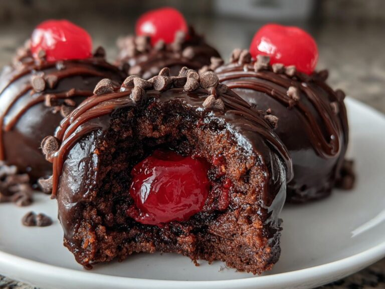 Chocolate Cherry Brownie Bombs