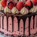 Chocolate Covered Strawberry Drip Cake
