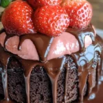 Chocolate Strawberry Mini Cake .