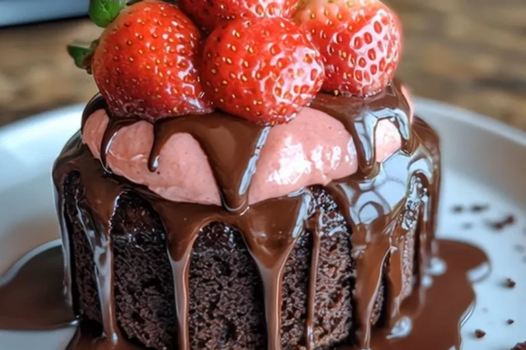 Chocolate Strawberry Mini Cake .
