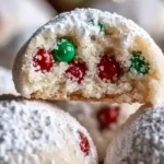 Christmas M&M Snowball Cookies