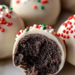 Christmas Oreo Truffles blend rich chocolate cookies