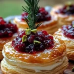 Cranberry Pistachio Puff Pastry Bites
