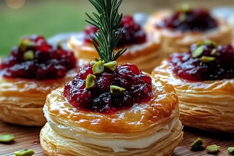 Cranberry Pistachio Puff Pastry Bites