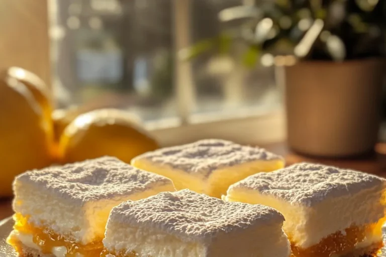 FLUFFY LEMON LAYER BARS WITH MARSHMALLOW TOP
