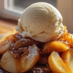 HONEY CINNAMON APPLE TART WITH VANILLA ICE CREAM