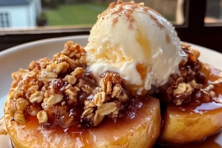 Ice Cream with Baked Pear
