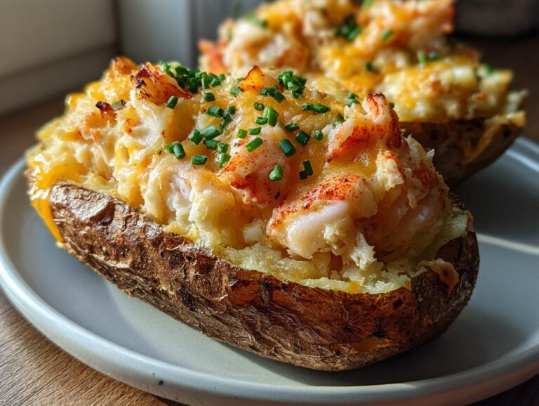 Indulgent 4-Cheese Lobster Twice Baked Potatoes - Irresistible! 4 Lobster Twice Baked Potatoes