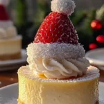 Mini Santa Hat Cheesecakes are a festive delight! 3 Mini Santa Hat Cheesecakes
