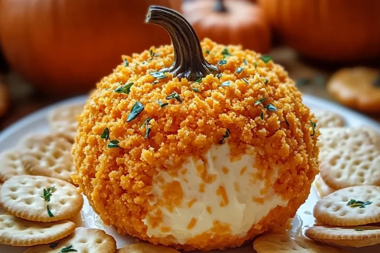 PUMPKIN-SHAPED CHEDDAR CHEESE BALL