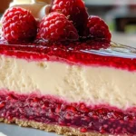 Raspberry Jelly Cheesecake Slice