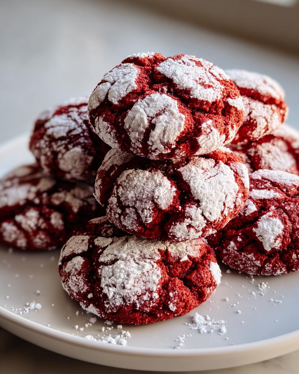 5-Ingredient Red Velvet Crinkle Cookies - Sweet Holiday Magic 7 Red Velvet Crinkle Cookies - detail 2