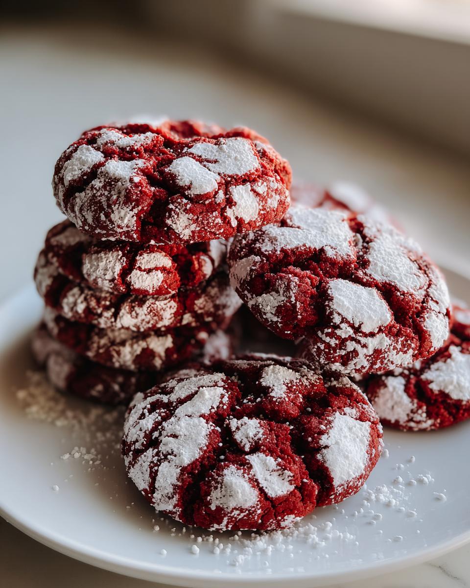 5-Ingredient Red Velvet Crinkle Cookies - Sweet Holiday Magic 8 Red Velvet Crinkle Cookies - detail 3