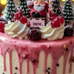 SANTA CHERRY VANILLA DRIP CAKE