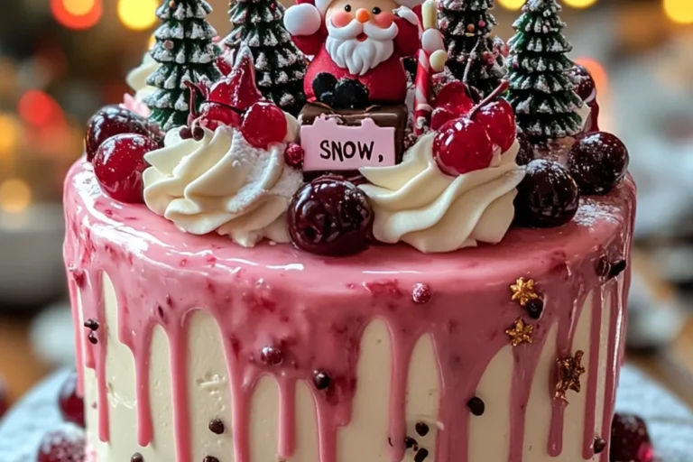 SANTA CHERRY VANILLA DRIP CAKE