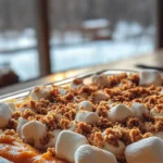 SWEET POTATO CASSEROLE WITH MARSHMALLOWS & PECAN CRUMBLE