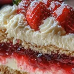 Strawberry Cream Layered Crunch Cake