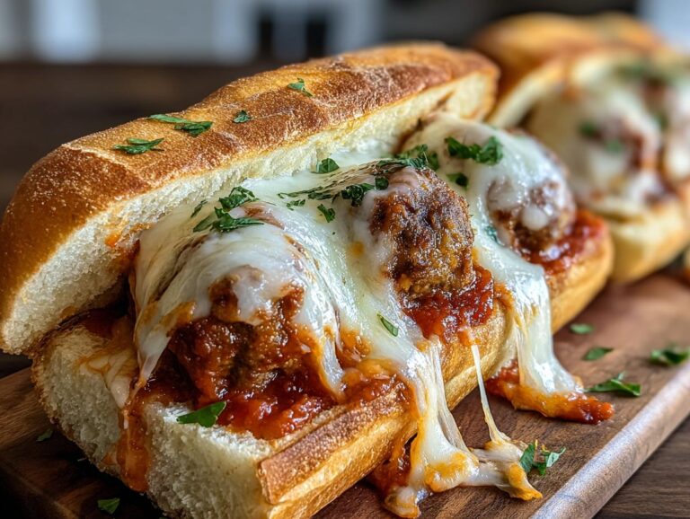 Baked Meatball Mozzarella Subs